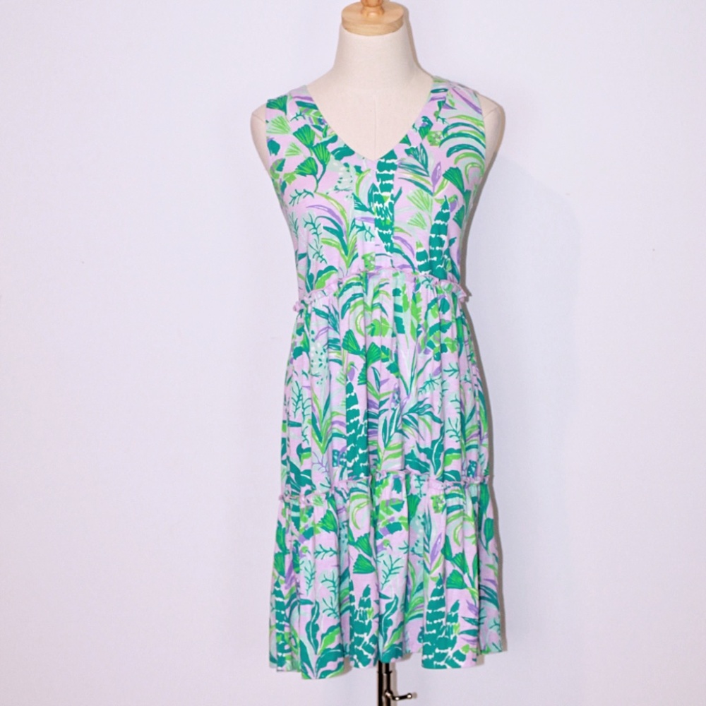 Lilly Pulitzer Lorina Tiered Sleeveless Cotton Dress In Purple Size (XXS)